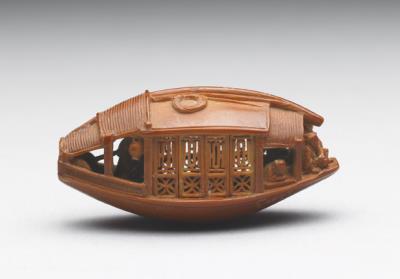 图片[2]-Ganlan olive stone miniature boat with the Ode to the Red Cliff carved on the bottom, by Chen Zuzhang. 1737 C.E.-China Archive